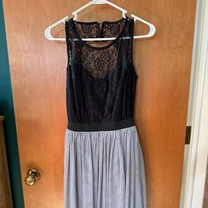 Black and gray sleeveless dress